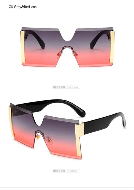 "SUNRISE" Square Rimless Sunglasses