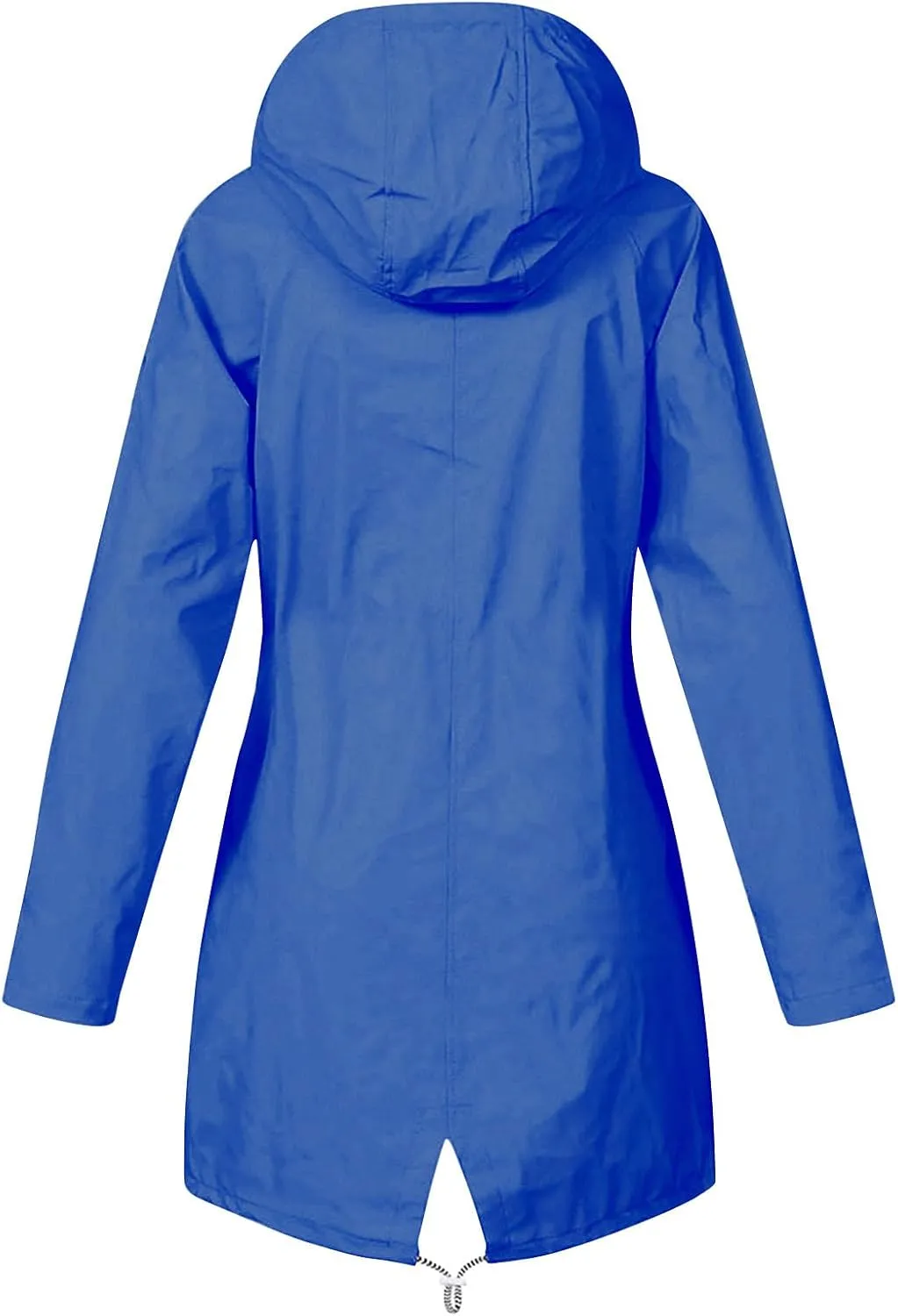 Rain Coats for Women Waterproof Hiking Rain Jacket Lightweight Long Sleeve Striped Hooded Trench Coat 2024, Black
