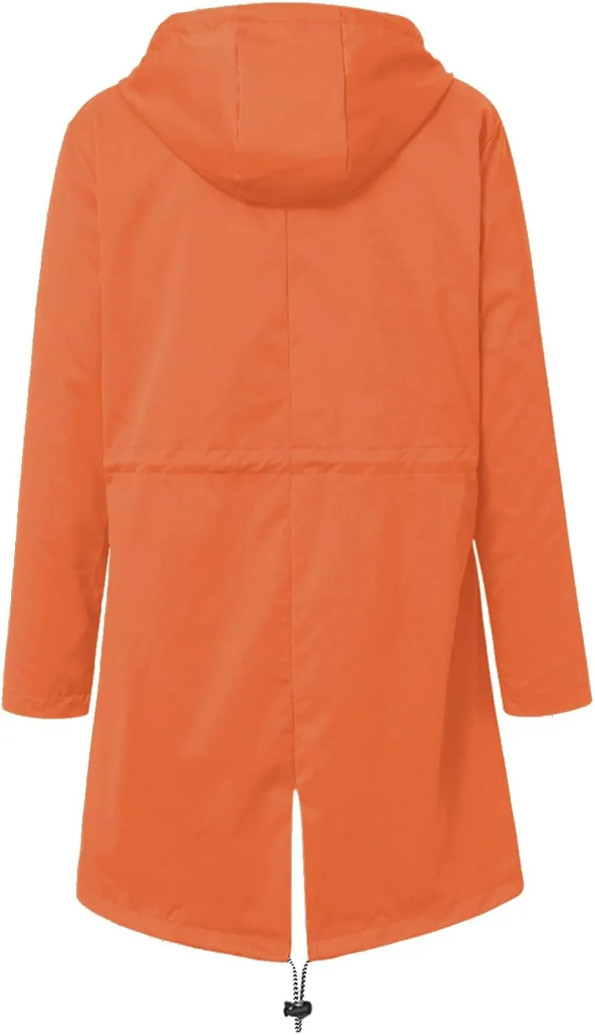 Rain Jacket For Women 2025 Spring Lightweight Waterproof Raincoat Windbreaker Outdoor Hooded Trench Coat