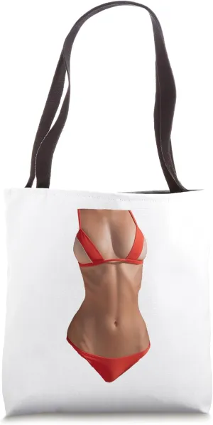Red Bikini Body Cover-up Art Illustration Tote Bag