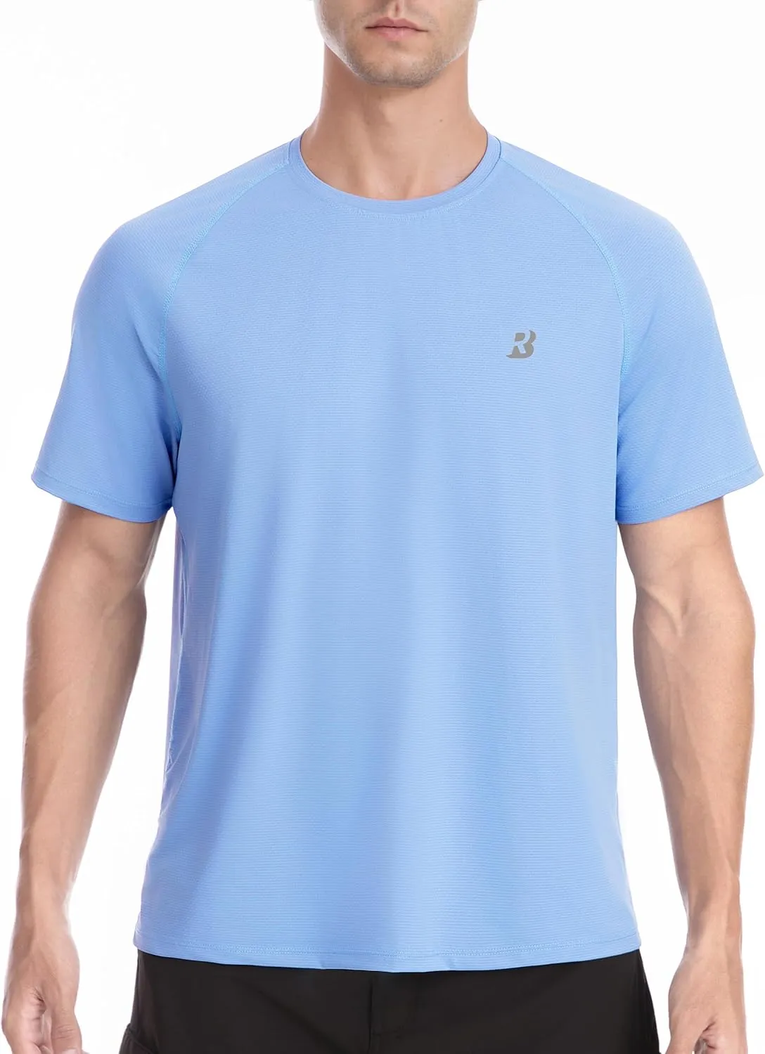 Roadbox Men's Rash Guard Short Sleeve, UPF 50  UV Sun Protection Water T-Shirts, Cool Dry Swim Shirts for Surf Beach Fishing