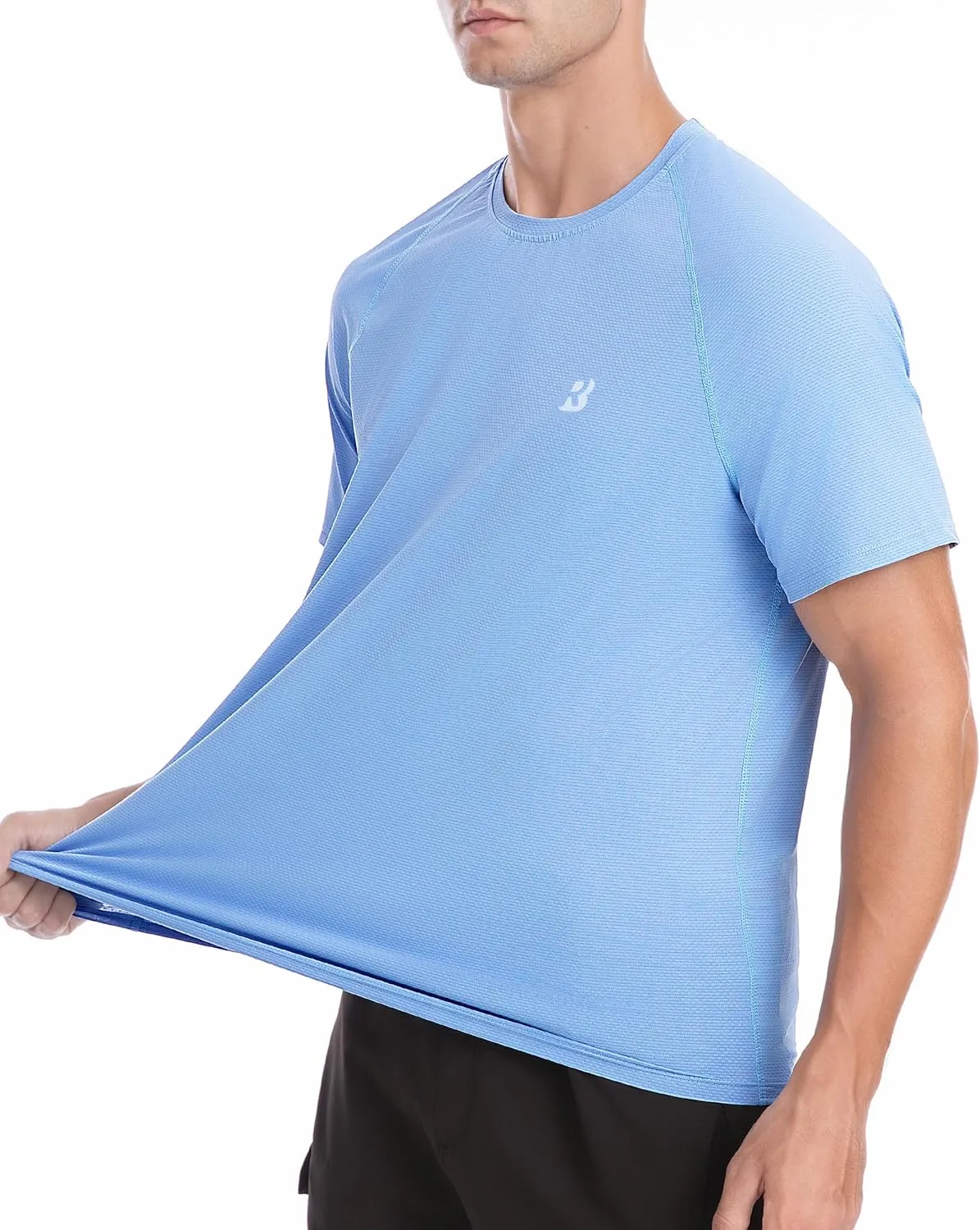 Roadbox Men's Rash Guard Short Sleeve, UPF 50  UV Sun Protection Water T-Shirts, Cool Dry Swim Shirts for Surf Beach Fishing