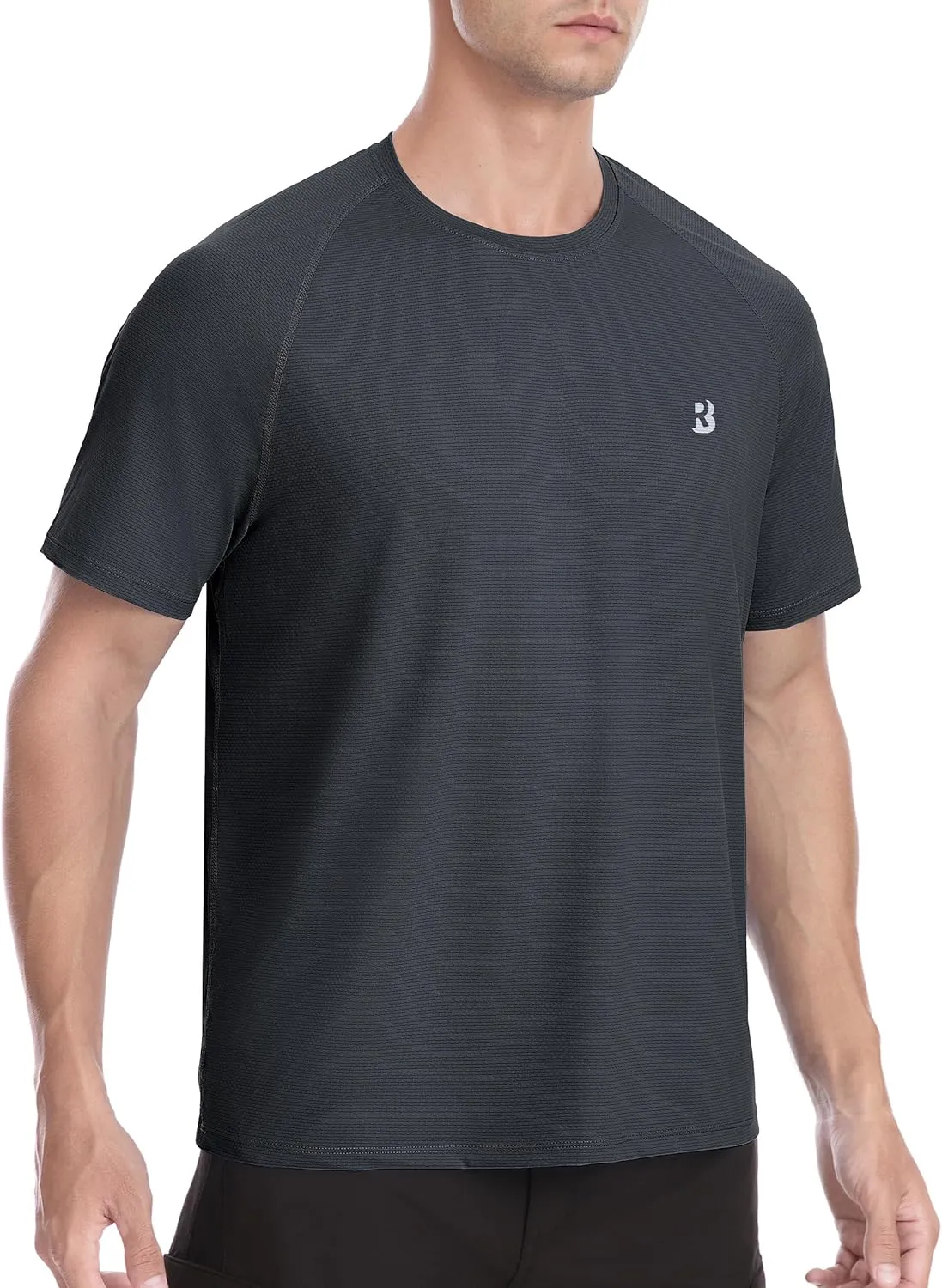 Roadbox Men's Rash Guard Short Sleeve, UPF 50  UV Sun Protection Water T-Shirts, Cool Dry Swim Shirts for Surf Beach Fishing