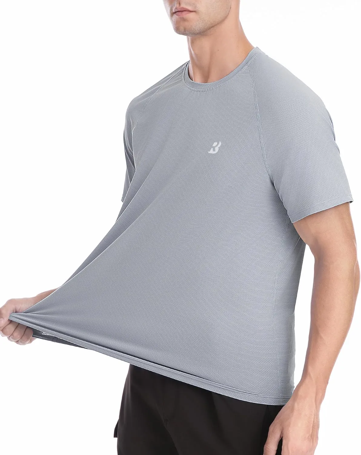 Roadbox Men's Rash Guard Short Sleeve, UPF 50  UV Sun Protection Water T-Shirts, Cool Dry Swim Shirts for Surf Beach Fishing