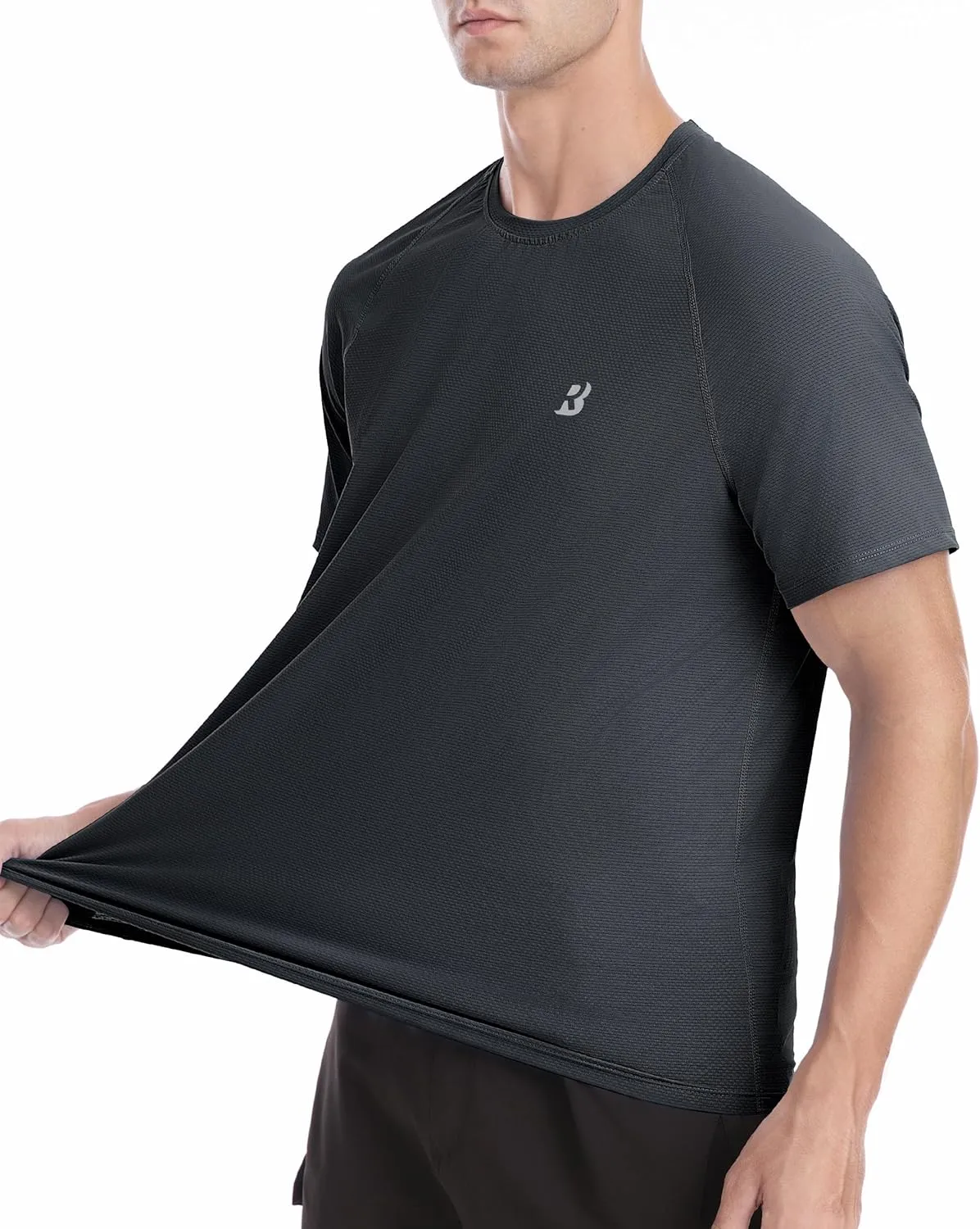 Roadbox Men's Rash Guard Short Sleeve, UPF 50  UV Sun Protection Water T-Shirts, Cool Dry Swim Shirts for Surf Beach Fishing