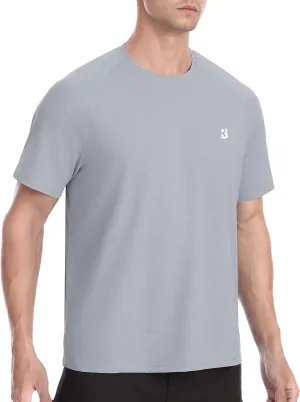 Roadbox Men's Rash Guard Short Sleeve, UPF 50  UV Sun Protection Water T-Shirts, Cool Dry Swim Shirts for Surf Beach Fishing