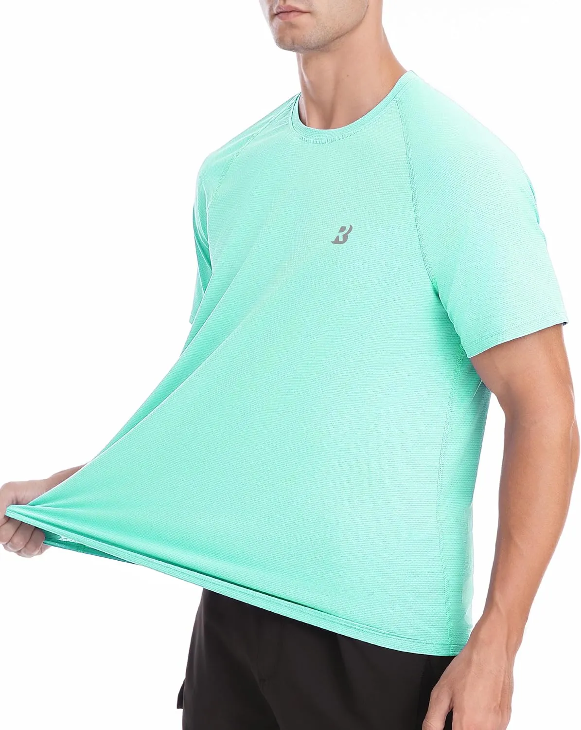 Roadbox Men's Rash Guard Short Sleeve, UPF 50  UV Sun Protection Water T-Shirts, Cool Dry Swim Shirts for Surf Beach Fishing