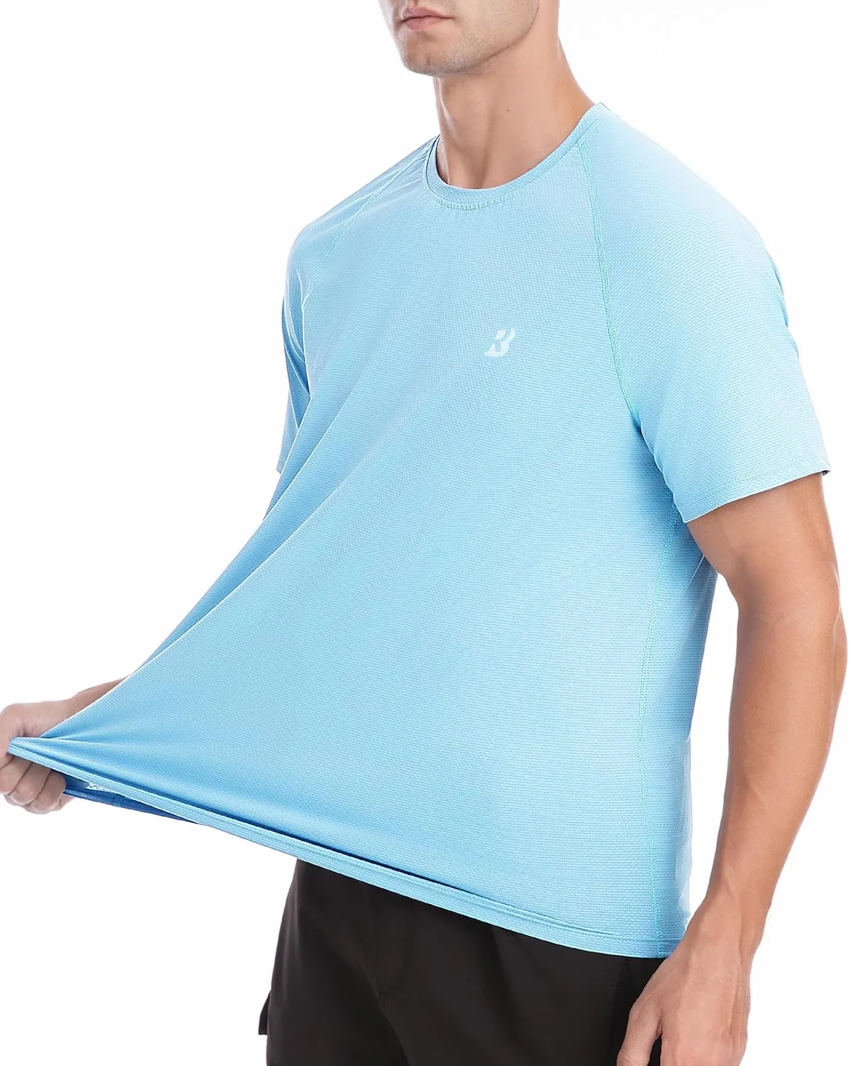 Roadbox Men's Rash Guard Short Sleeve, UPF 50  UV Sun Protection Water T-Shirts, Cool Dry Swim Shirts for Surf Beach Fishing
