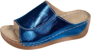 Sandals for Women Platform Wedge Open Toe Low Heel Beach Flats Ankle Chelsea Dress Shoes Orthopedic Casual Summer Dressy Wedges Buckle Strap Leather Espadrilles Heels Strappy Slip on Sandal