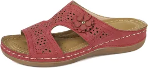 Sandals for Women Wedge Shoes Slip On Dressy Summer Comfortable Slides Lightweight Memory Foam Platform Orthopedic Spring Vacation Arch Support Orthotic Walking Wedges Dressy Flower Sandal
