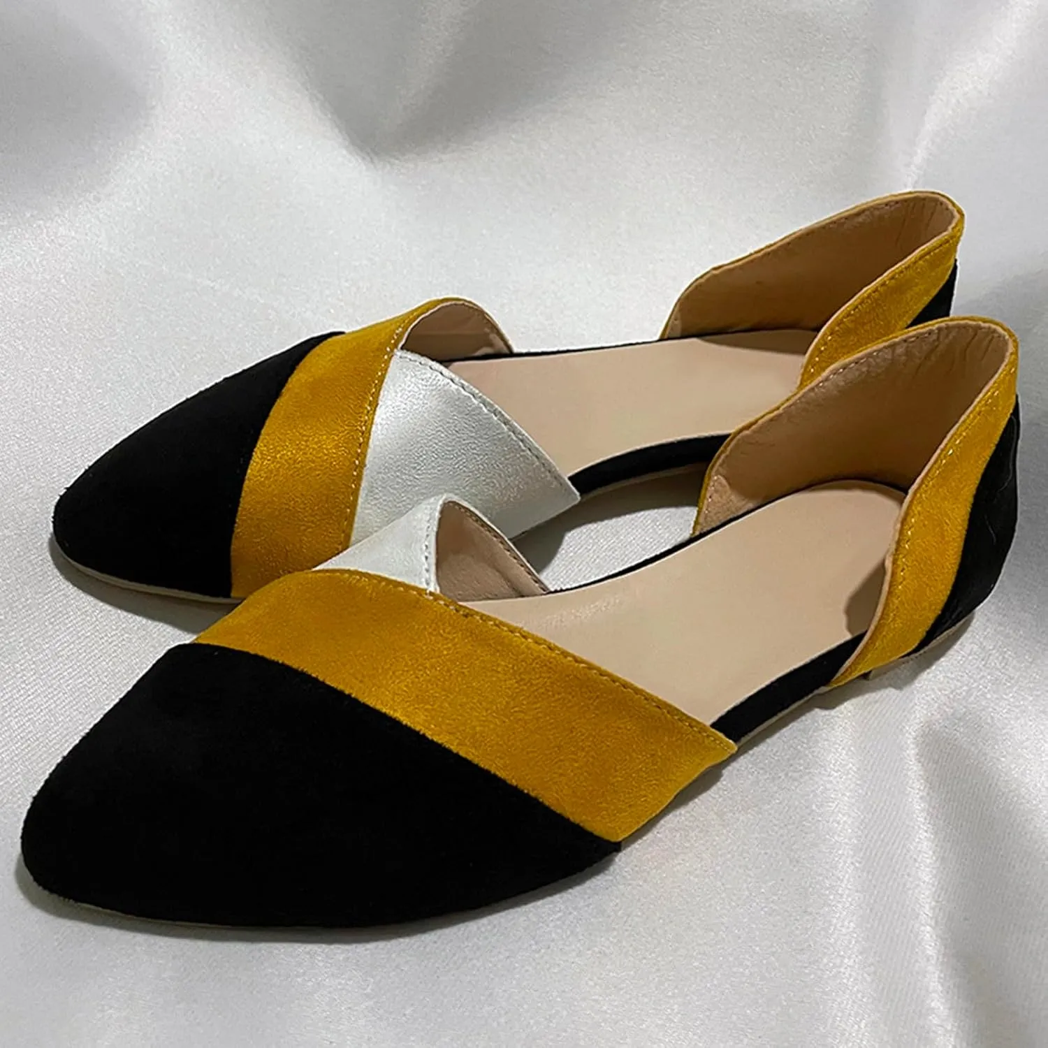 Sandals Toe Matching Casual Women Single Flat Slip-On Color Shoes Pointed Women's Casual Shoes Cute High Heel