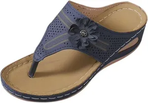Sandals Women Wedge Shoes Comfortable Orthopedic Flower Platform Sandal Dressy Summer Arch Support Flip Flops