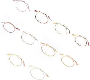 Set of 10 Multicolored Woven Friendship Bracelets Handmade Adjustable Anklets Woven Bracelets Colorful Bracelets