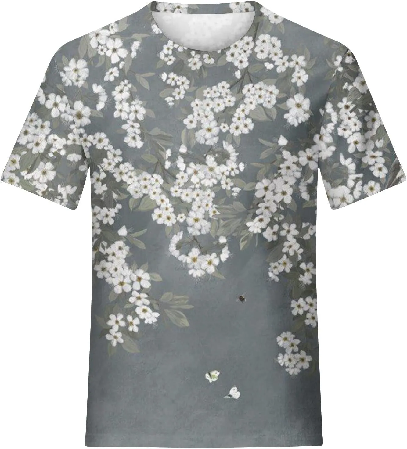 Short Sleeve Women Tops Fashion 2024 Summer Blouse Tees Round Neck Printed Pullover Casual Plus Size T Shirt