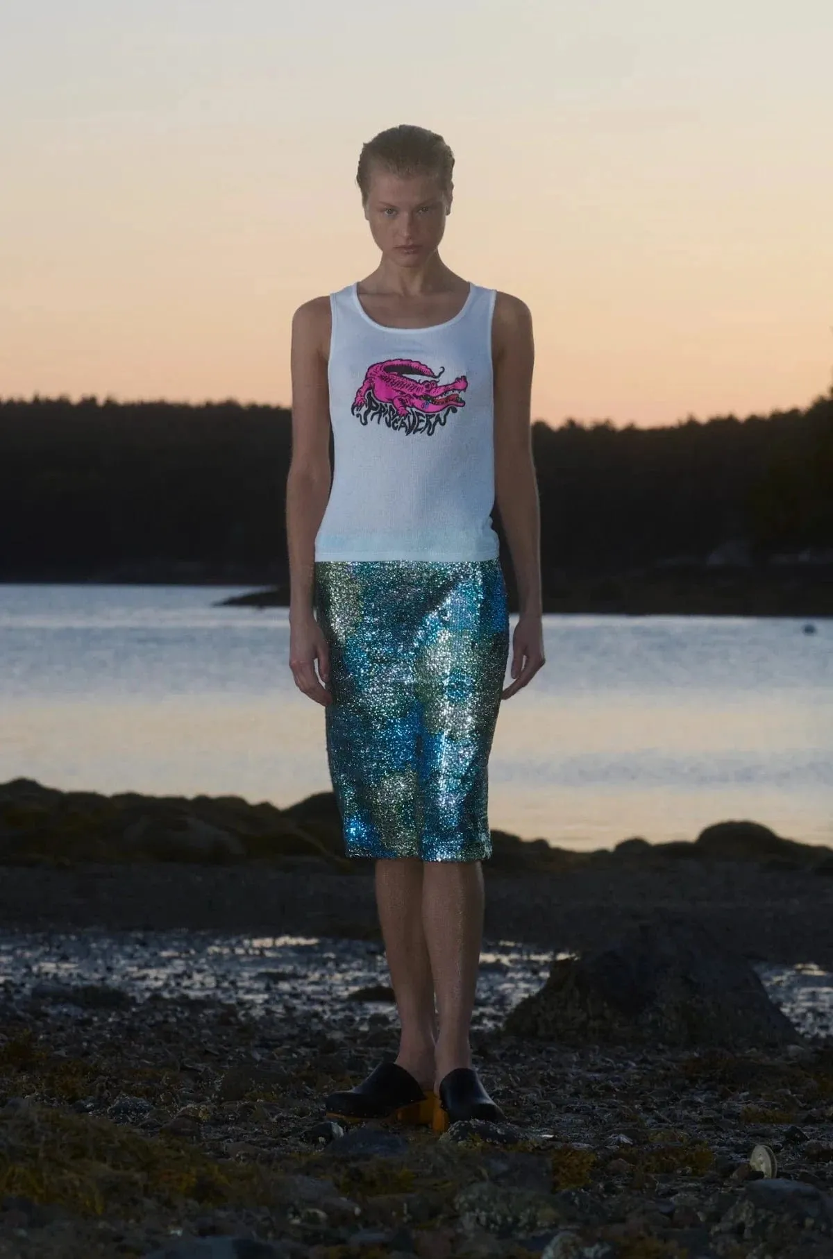 Silver Dew Sequin Skirt