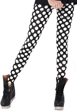 Sister Amy Girl Geometric Printed Ankle Elastic Tights Leggings