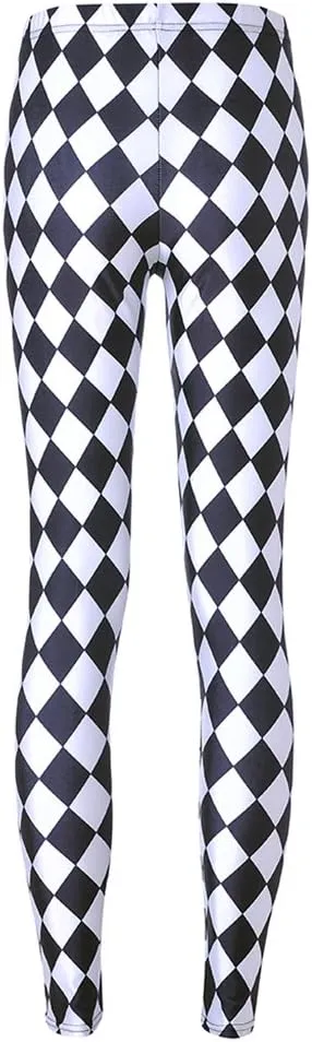 Sister Amy Girl Geometric Printed Ankle Elastic Tights Leggings