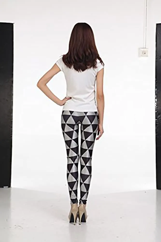 Sister Amy Girl Geometric Printed Ankle Elastic Tights Leggings