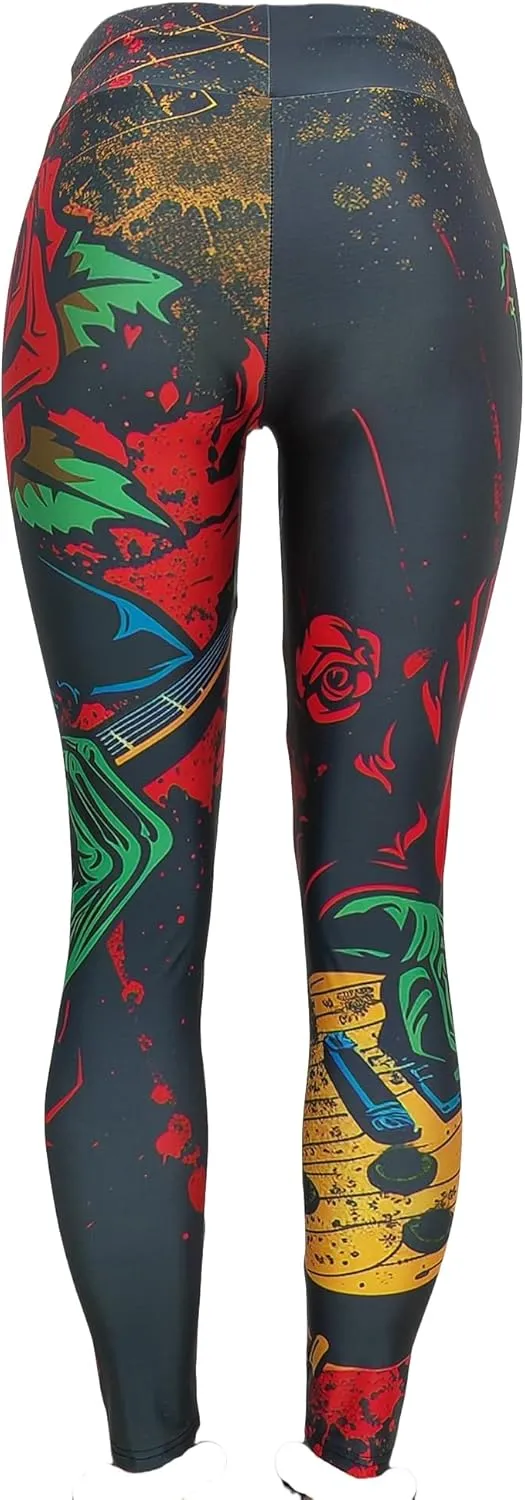 Sister Amy Women's Fitness High Waist Yoga Pants Printed Stretch Ankle Legging
