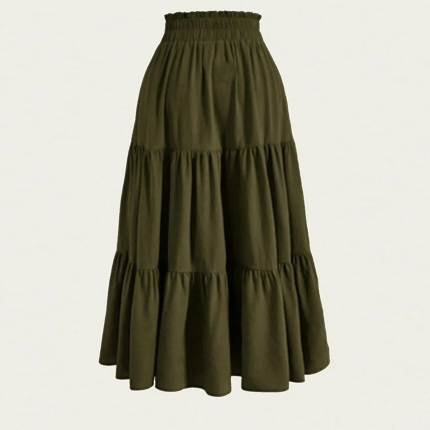 Skirts for Women Midi Length Floral Tiered Skirt Drawstring Summer Flowy Flowy Vacation A Line Skirt with Pockets