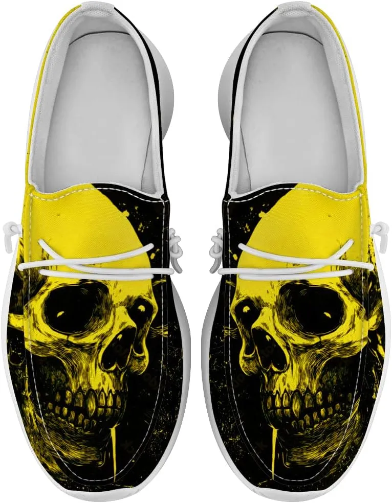 Skull Shoes for Men Women Slip-on Loafers Graffiti Shoes Gifts for Women Men