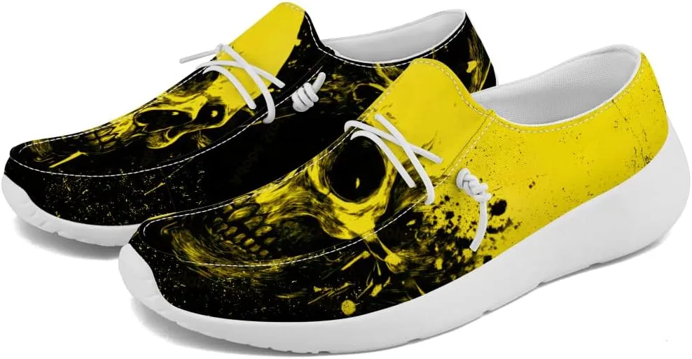 Skull Shoes for Men Women Slip-on Loafers Graffiti Shoes Gifts for Women Men