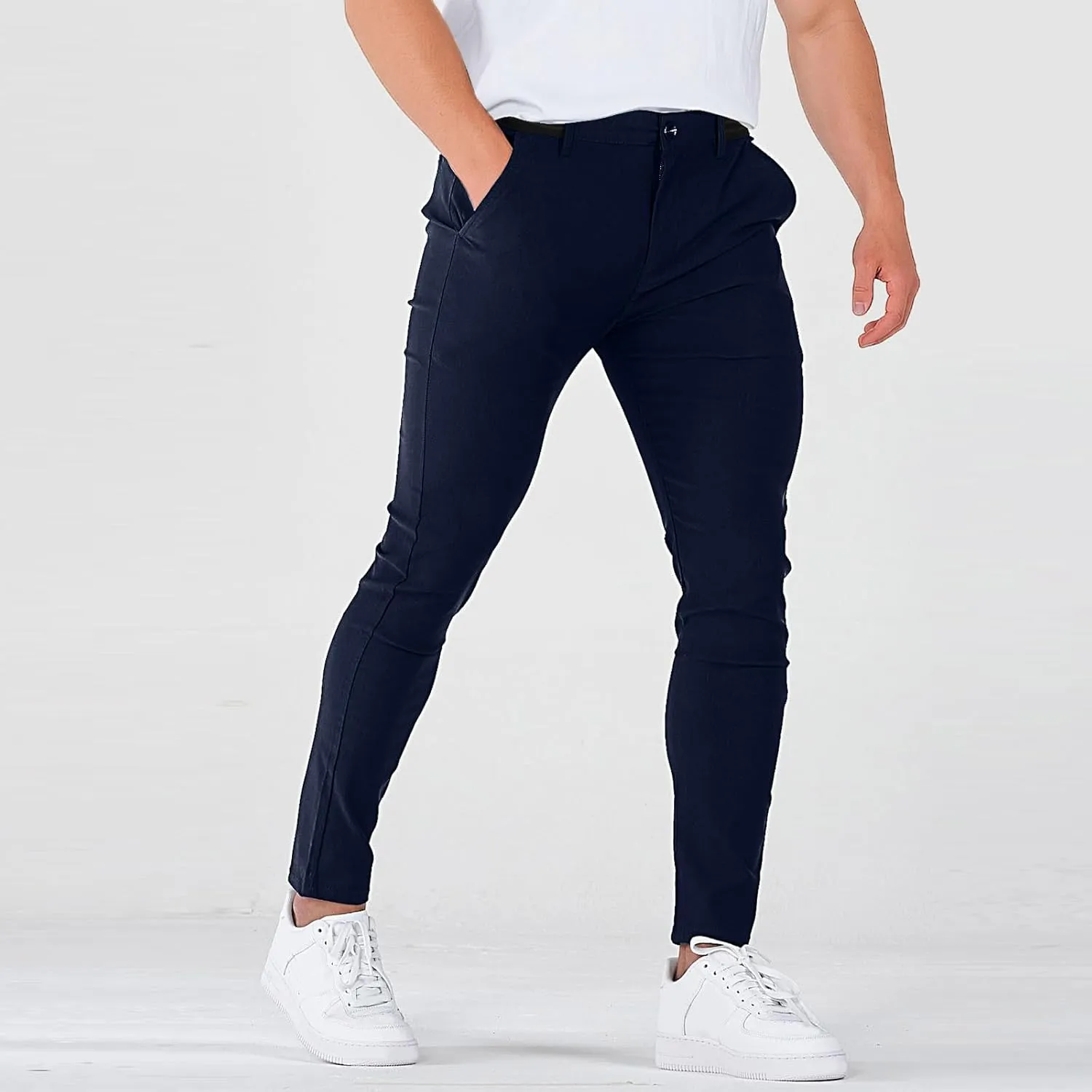 Slacks for Men Business Casual Stretch Golf Pants Slim Fit Lightweight Trousers Work Dress Pants with Pockets 2025