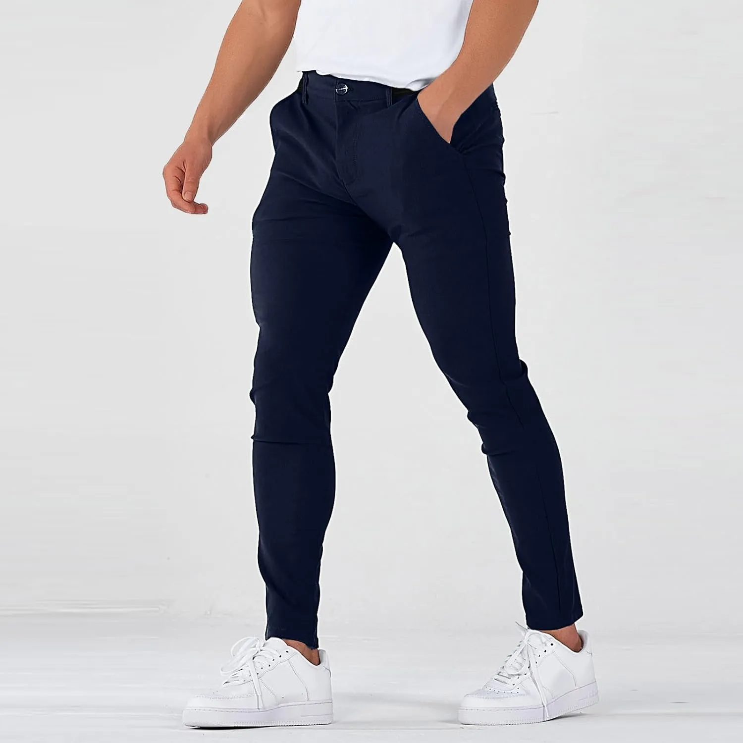 Slacks for Men Business Casual Stretch Golf Pants Slim Fit Lightweight Trousers Work Dress Pants with Pockets 2025