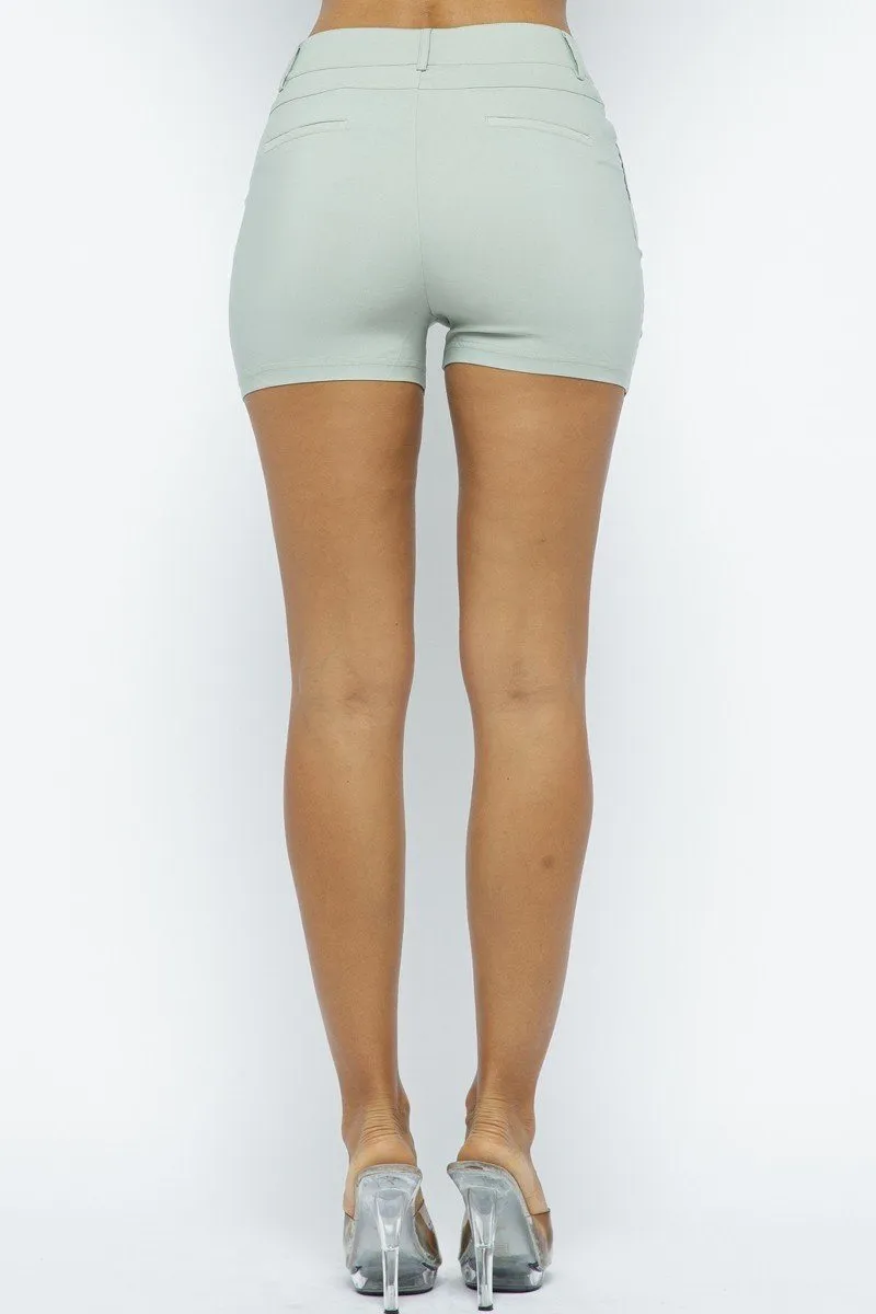 Sleek Comfortable High-Waist Basic Shorts
