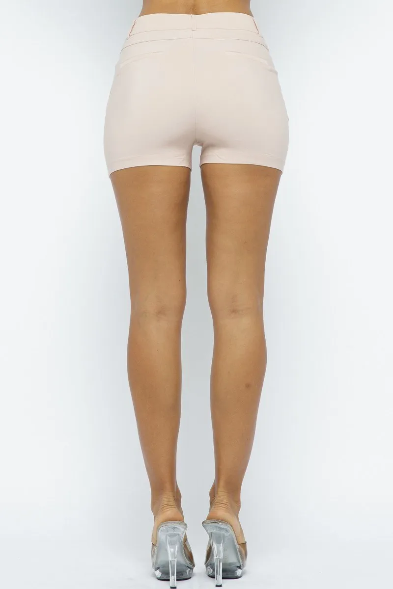 Sleek Comfortable High-Waist Basic Shorts