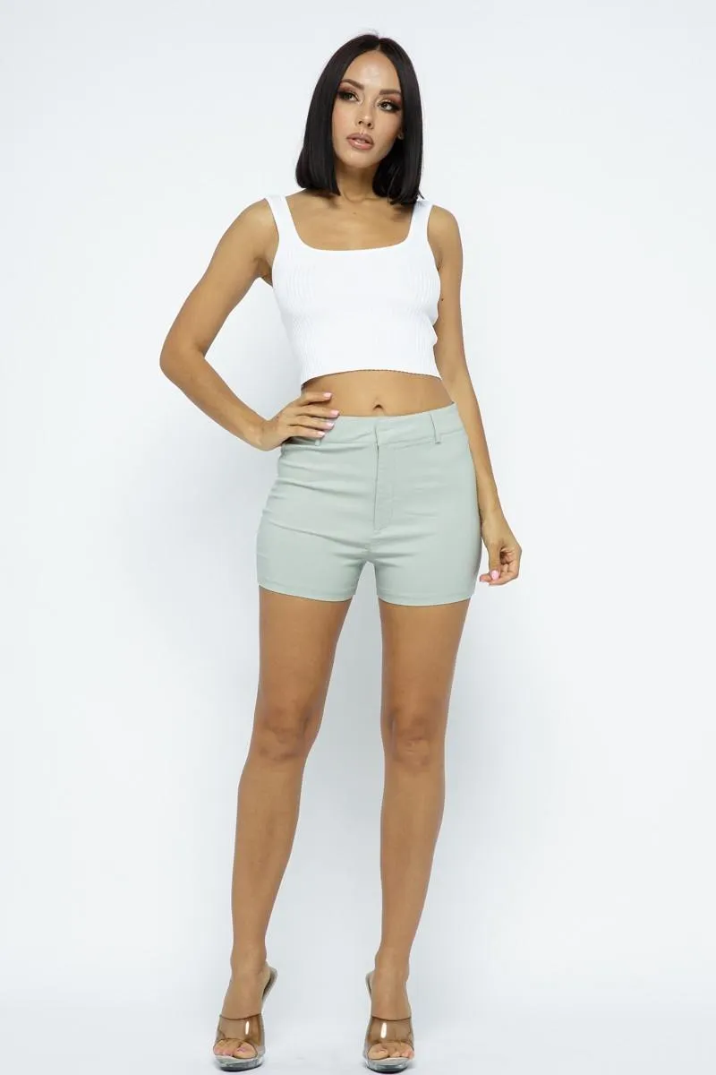 Sleek Comfortable High-Waist Basic Shorts