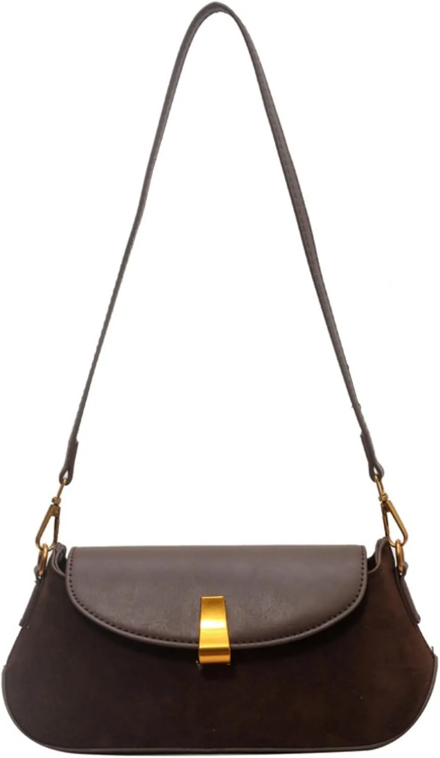 Small Suede Shoulder Bags For Women Brown Suede Small Trendy Crossbody Bag Saddle Suede Satchel Bag