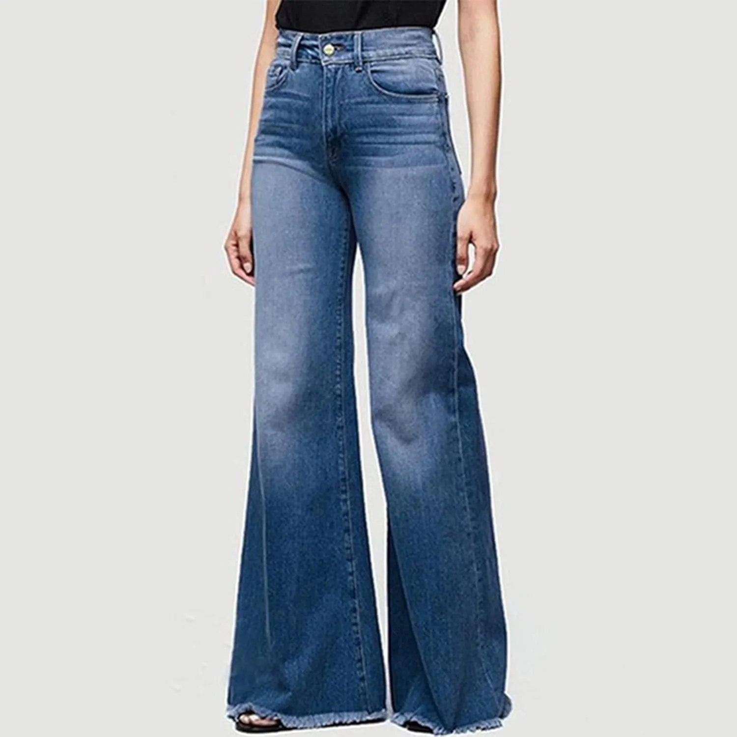SMIDOW Flare Denim Pants for Women's Bell Bottom Jeans Palazzo Jeans Wide-Leg Pants Fall Fashion Jeans Trousers
