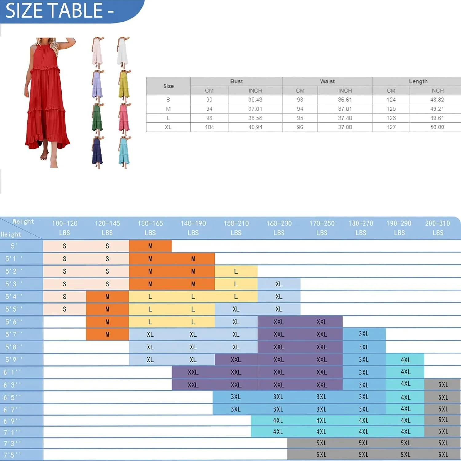 Smocked Halter Maxi Dress for Women Elegant Loose Flowy Tiered Ruffle Dress Summer Swing Beach Dresses with Pockets