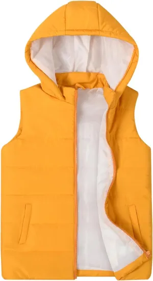 SNOW DREAMS Girls Puffer Vest Lightweight Sleeveless Jackets Hooded Winter Fall Vests Quilted Coat