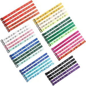 SONNYX 40 Pieces W.W.J.D Webbing Bracelets What Would Jesus Do Bracelets for Women Men Handmade Christian Bracelets Adjustable Religious Faith Bracelets Colorful Woven Wristbands WWJD Bracelets for Fundraisers