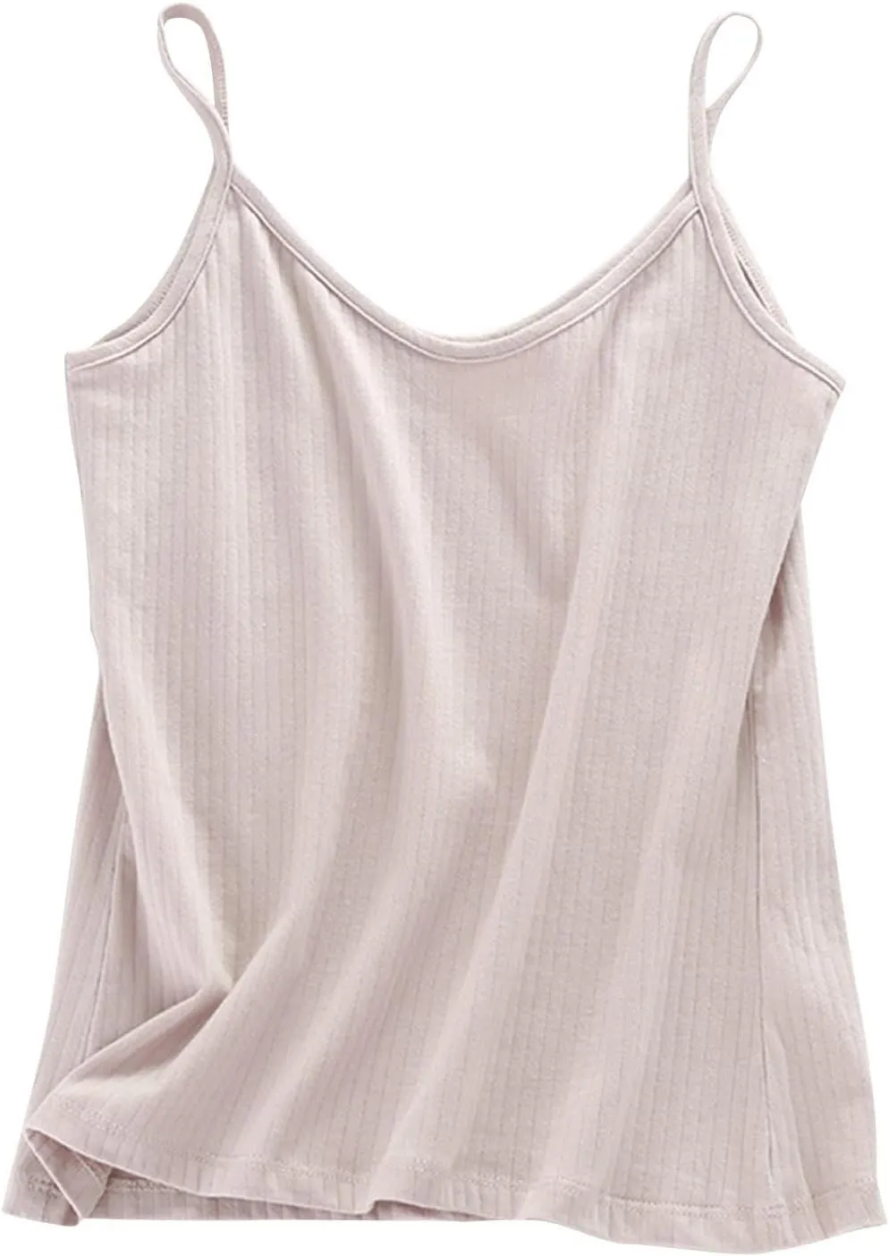 Spaghetti Strap Camisole Tank Tops for Women Plus Size Basic Slim-Fit Cotton Cami Tops Undershirts Sleeveless Shirt