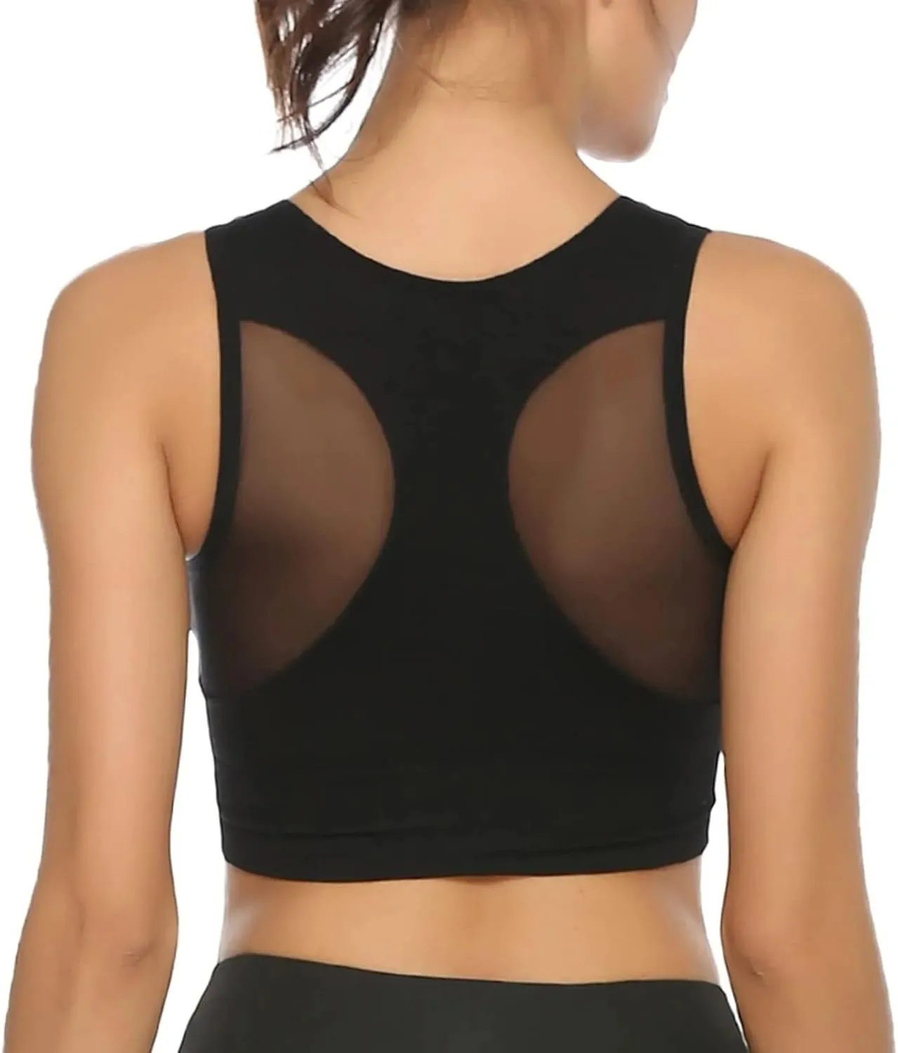 Sports Bras for Women High Neck U Back Padded Crop Workout Tank Top Wirefree Padded Yoga Bra Gym
