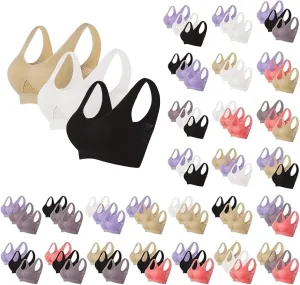 Sports Bras for Women High Support Mesh Gym Running Workout Bra 3 Pack Breathable Comfort Bra Multipack Plus Size