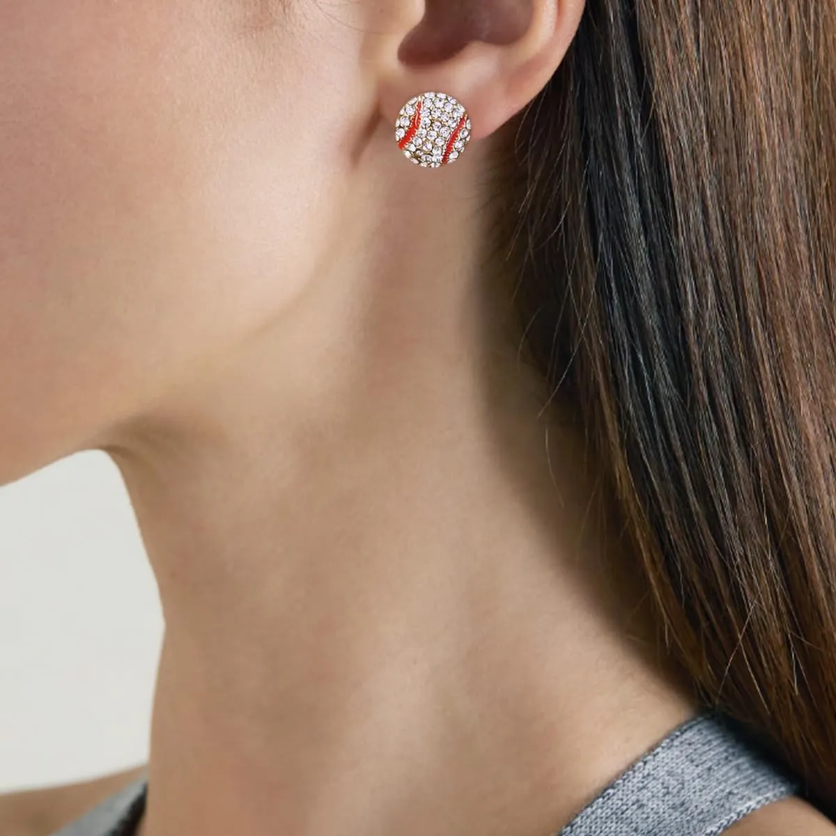 Sports Earring Set for Women Multi Pairs Assorted Multipack - Stud Earrings Jewelry Gift for Sports Mom Football, Baseball, Basketball, Soccer Team