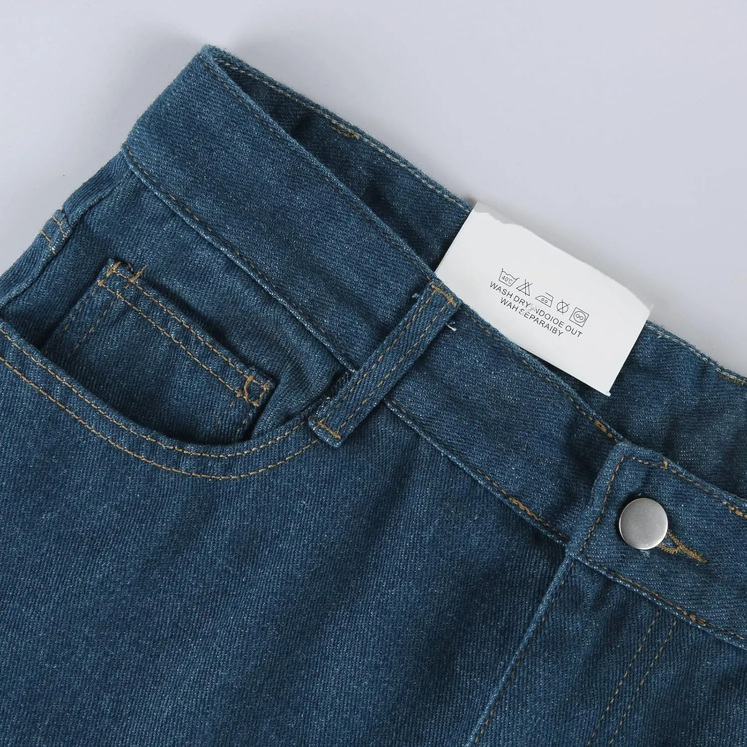 Straight Leg Jeans for Women,Trendy Retro High Waisted Wide Leg Stretch Boyfriend Denim Pants with Pockets