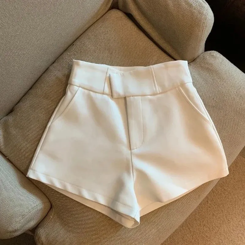 Streetwear Black High Waist A-Line Shorts