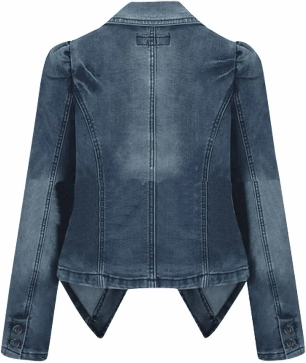 Stylish Casual Women's Jean Jacket Dressy Long Sleeve Plus Size Trendy Denim Outcoat - Fall/Winter