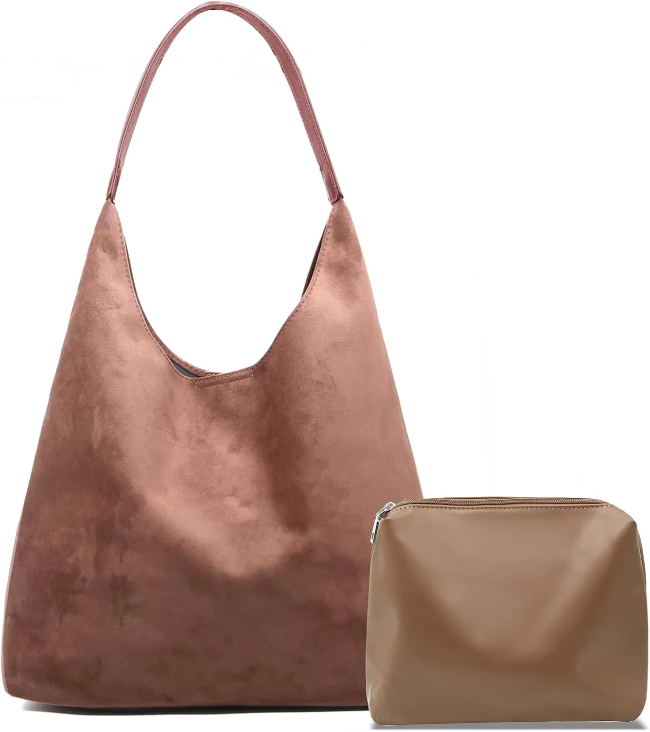 Suede Bags for Women Suede Tote Bag Slouchy Shoulder Bag Brown Tote Handbag for Work Everyday