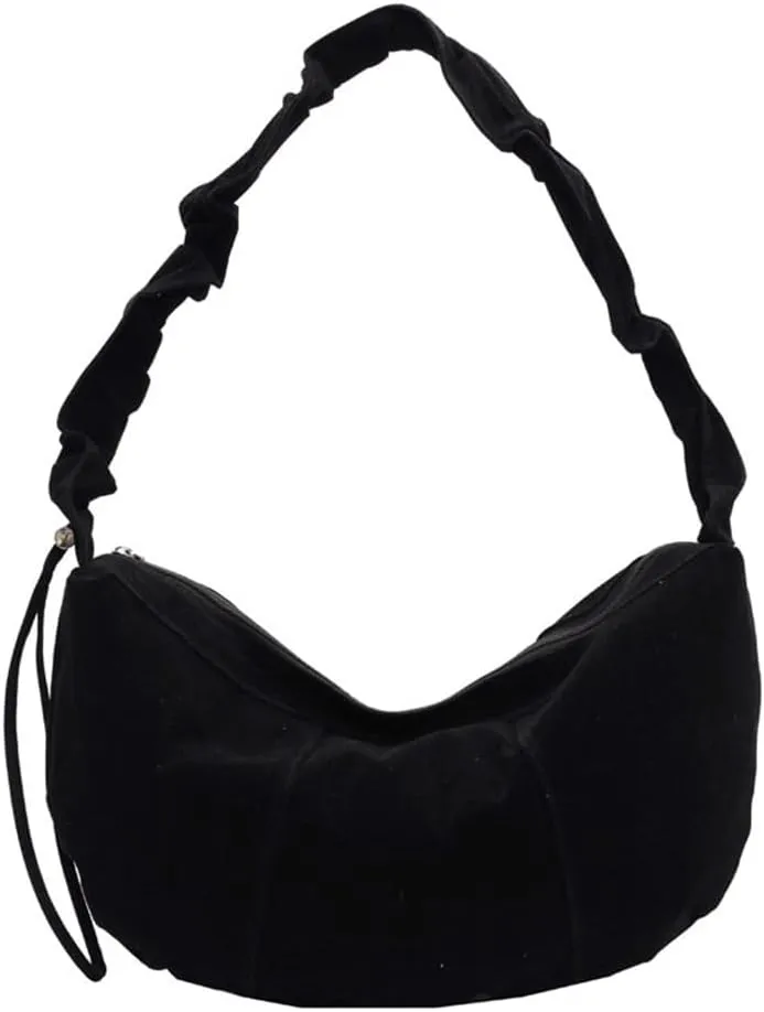 Suede Cloud Dumpling Bag Slouchy Suede Hobo Crescent Shoulder Bag Lightweight Suede Satchel Handbag Messenger Bag