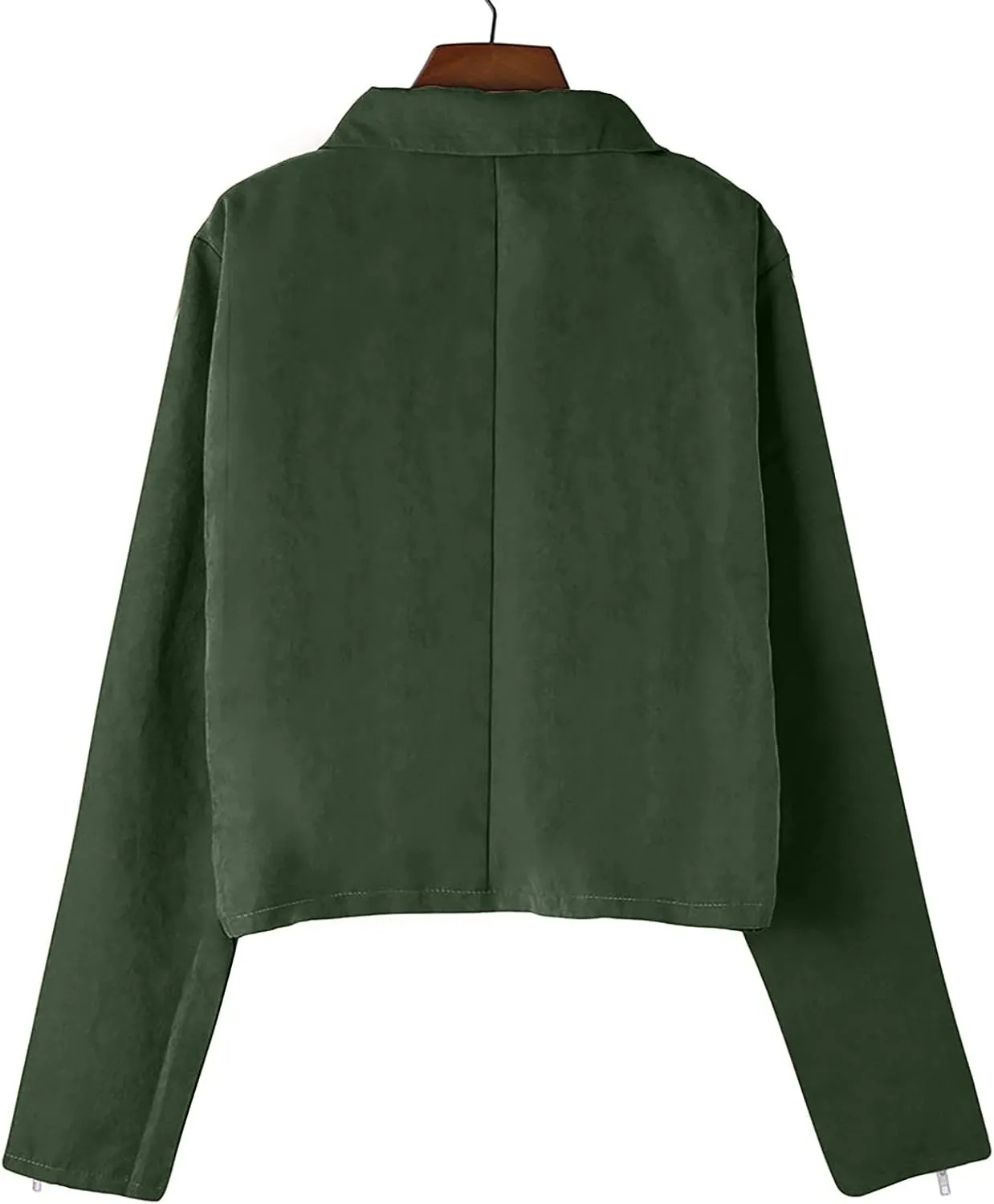 Suede Leather Jacket Women Sexy Motorcycle Zip up Jackets Lapel Quilted Fall Winter Black Trench Coat