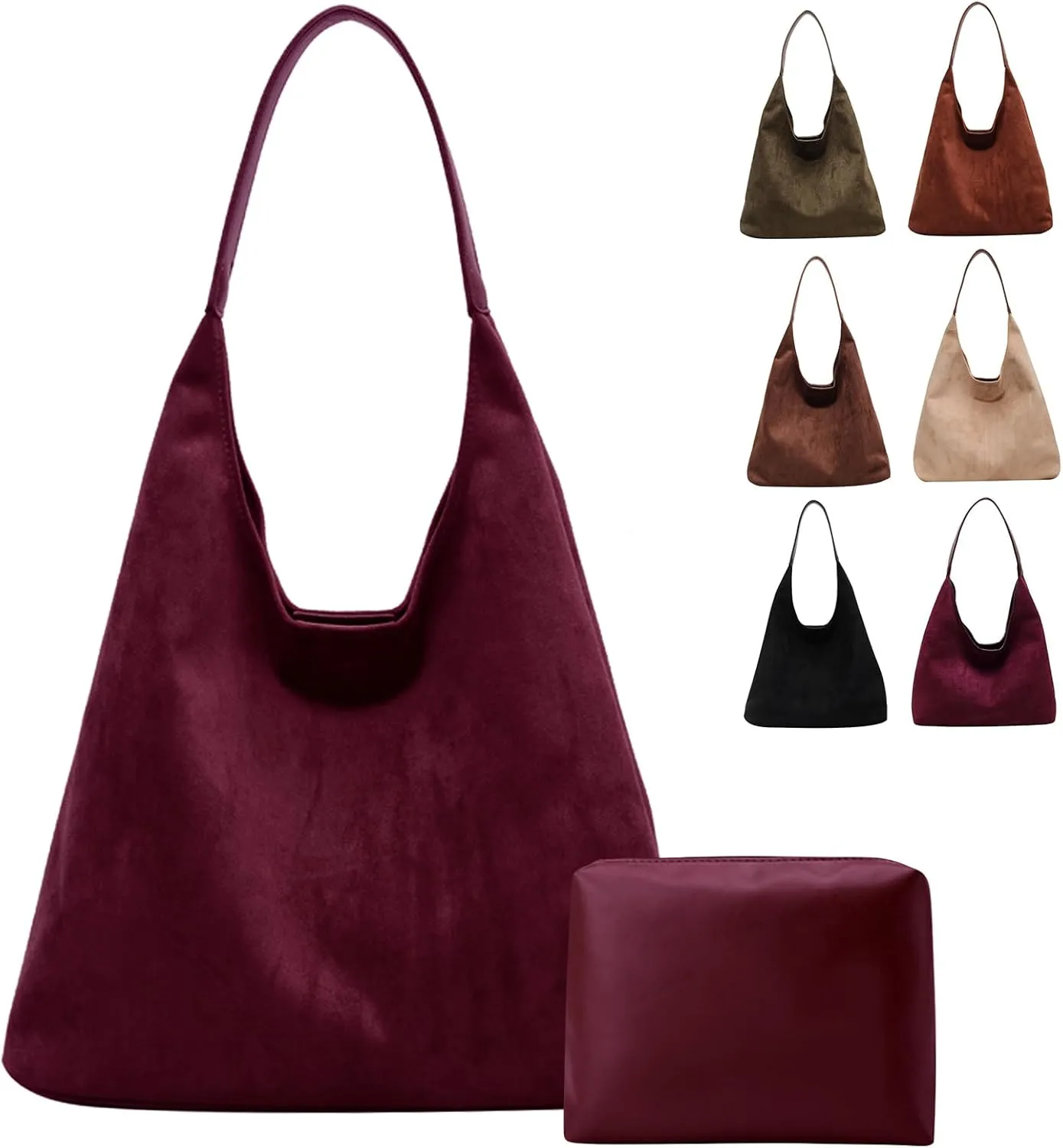 Suede Tote Bag for Women Hobo Bags Large Capacity Top Handle Bag Shoulder Bag,Premium Faux Suede Material