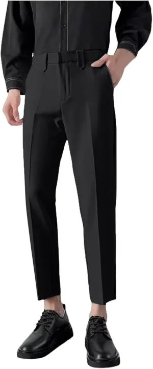 Suit Pants for Men's,Solid Business Slim Fit Formal Dress Pants Comfy Lightweight Skinny Work Suit Trousers