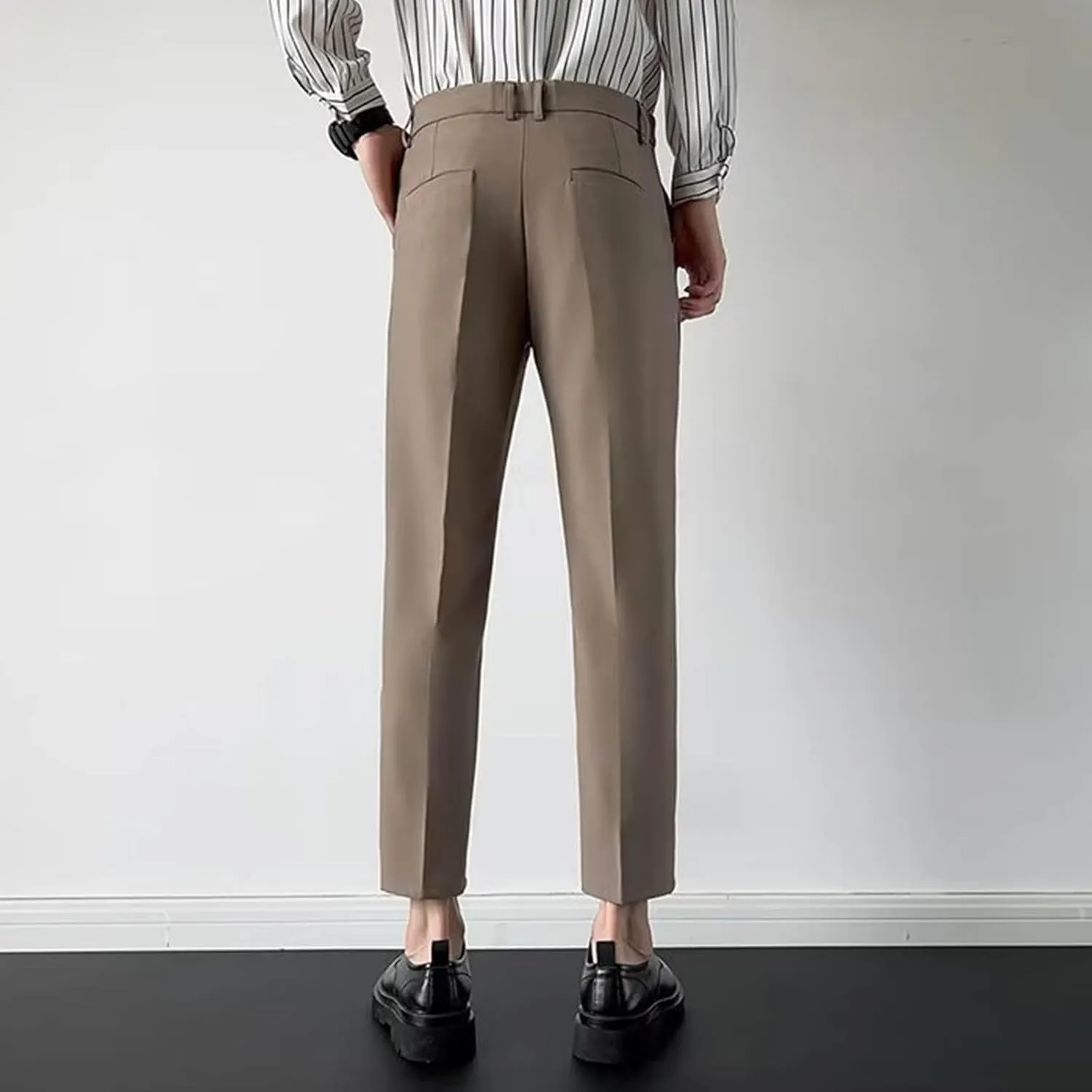 Suit Pants for Men's,Solid Business Slim Fit Formal Dress Pants Comfy Lightweight Skinny Work Suit Trousers