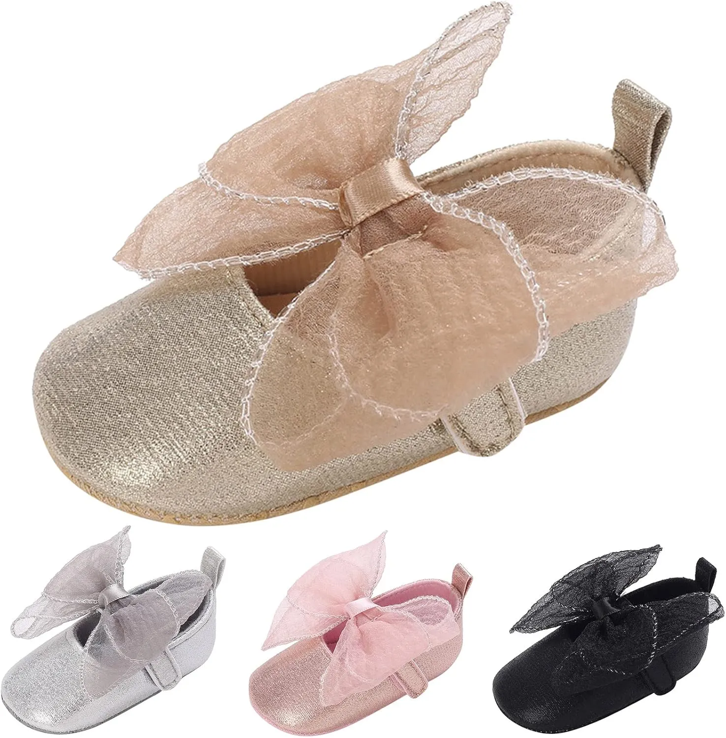 Summer Children Infant Toddler Shoes Girls Sports Flat Bottom Round Toe Ribbon Bow Hook Loop Size 4 Infant Girl Shoes